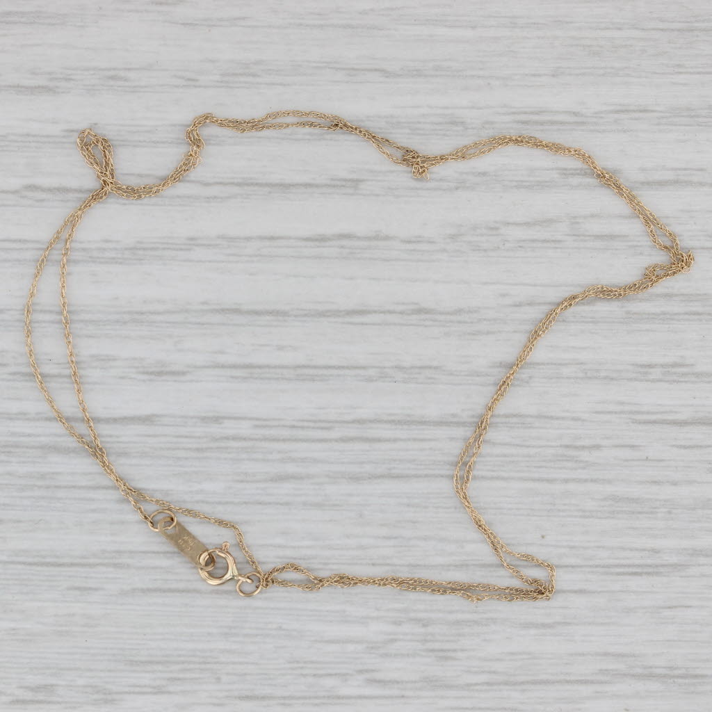 Gray 19.5" 0.5mm Fine Rope Chain Necklace 10k Yellow Gold