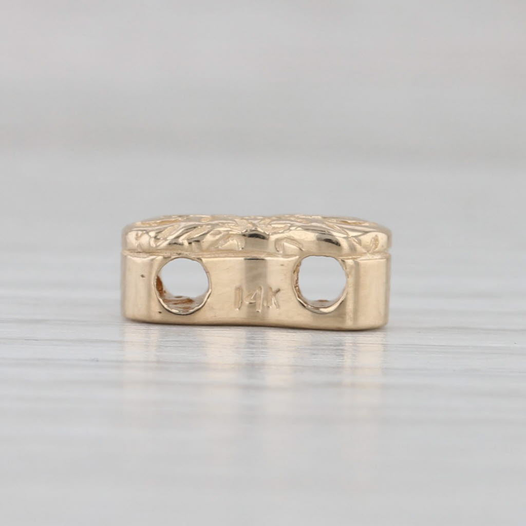 Gray Vintage Slide Bracelet Spacer Charms 14k Yellow Gold Set of 2 Goldman Kolber