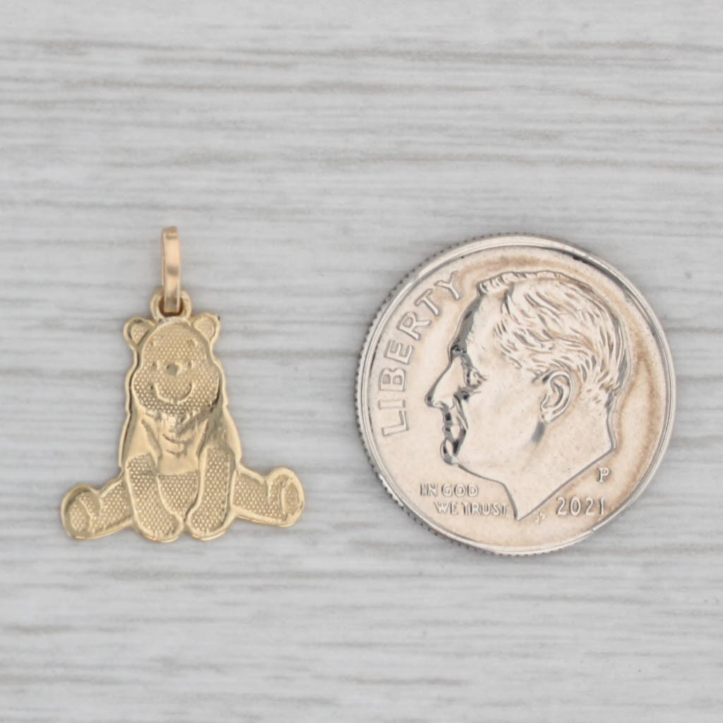Gray Winnie the Pooh Pendant 10k Yellow Gold Disney Cartoon Bear