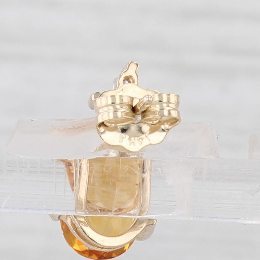 Light Gray 1.57ctw Citrine Diamond Teardrop Stud Earrings 14k Yellow Gold