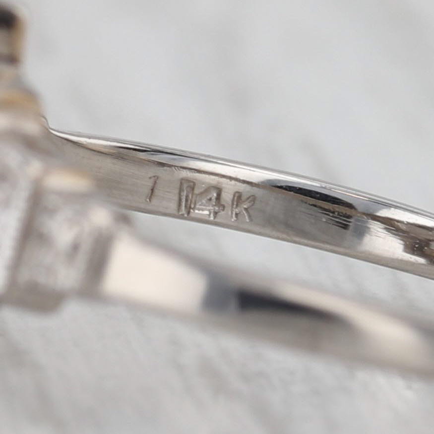 Gray Vintage Tiered 0.25ctw Diamond Engagement Ring 14k White Gold Size 8