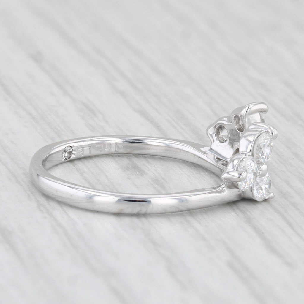 Light Gray Leo 0.75ctw Diamond Ring Guard Wrap 14k White Gold Size 6.25 Wedding Band