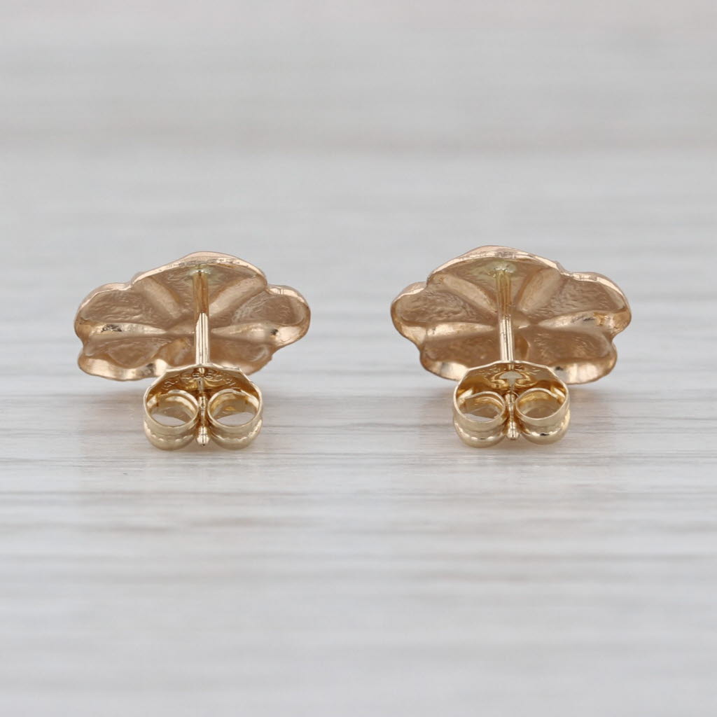 Lightweight Flower Stud Earrings 14k Rose Gold Floral Studs
