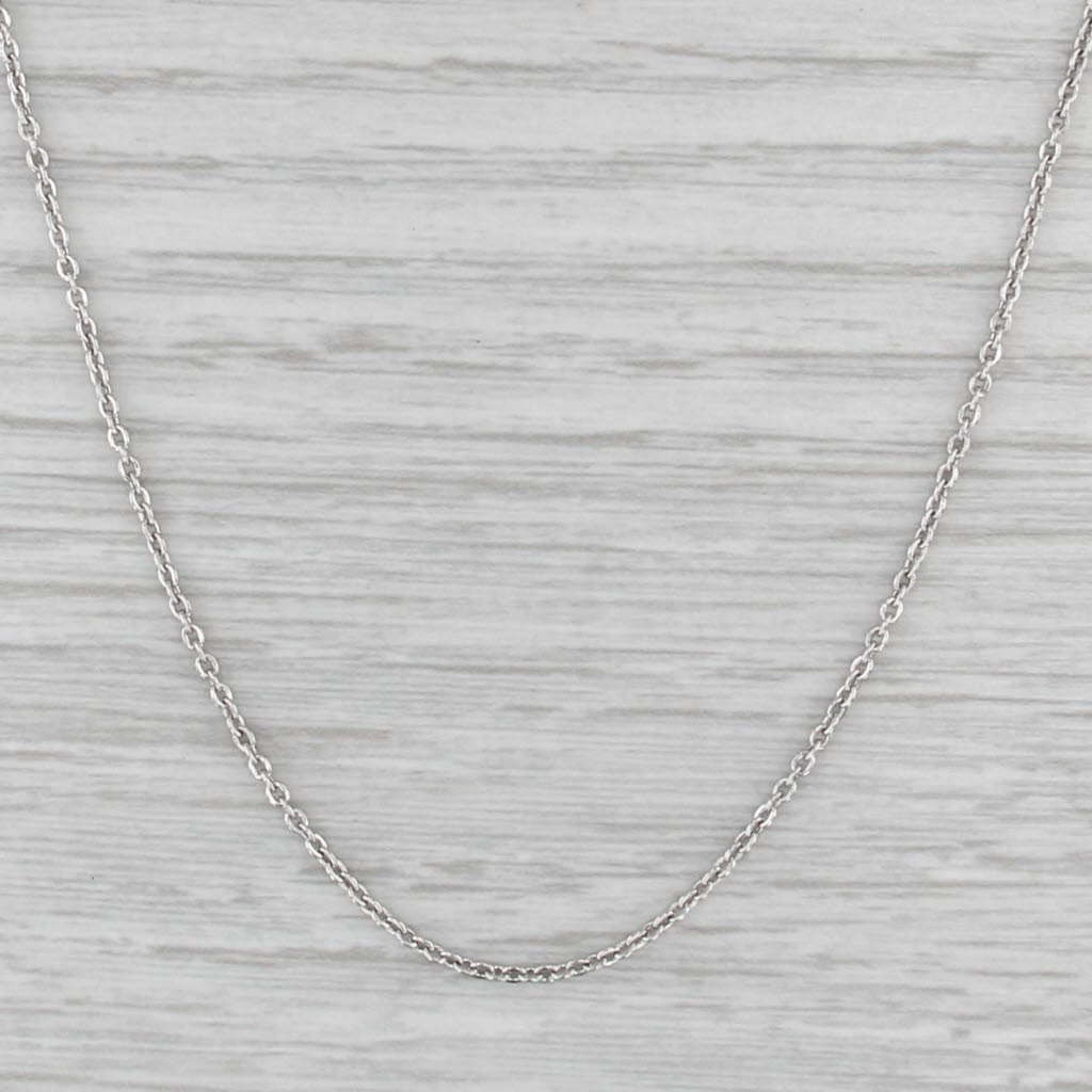 Cable Chain Necklace 14k White Gold 18.75" 1mm