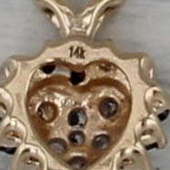 Blue Sapphire Diamond Heart Pendant 14k Yellow Gold Small Drop