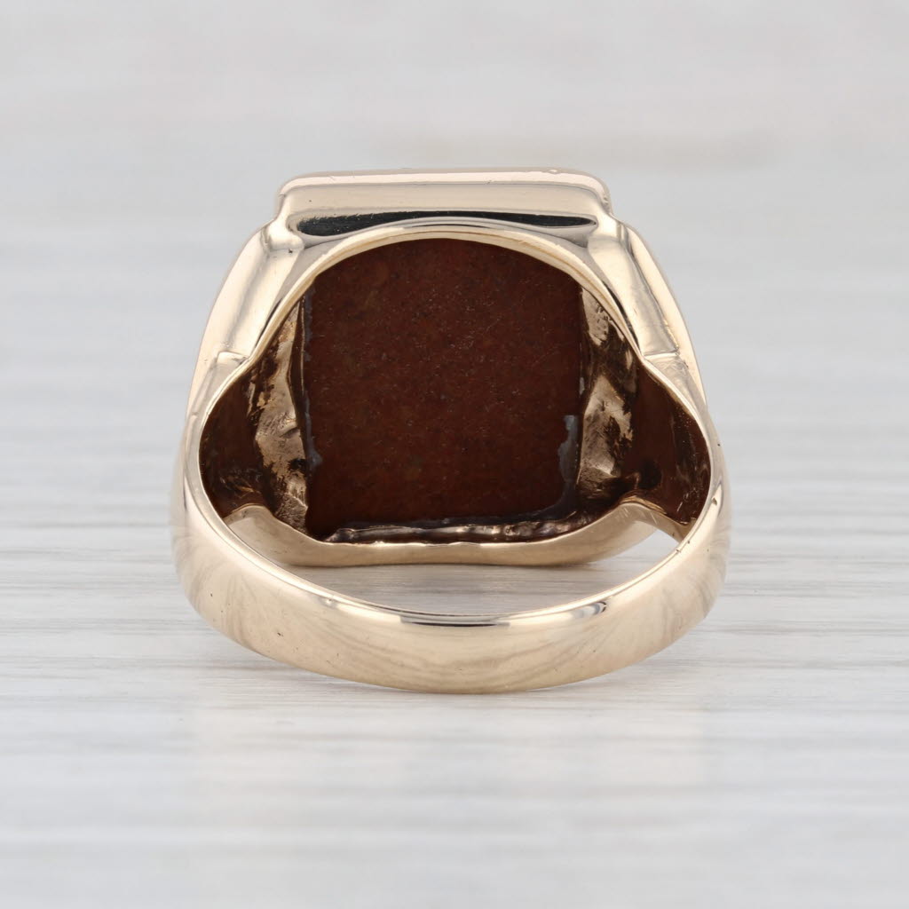 Vintage Agate Chalceondy Soldier Cameo Ring 10k Yellow Gold Size 10