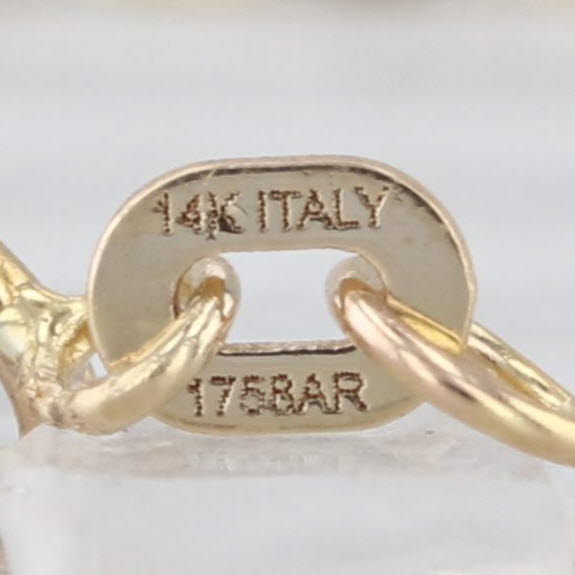 Cross Lariat Necklace 14k Yellow Gold 16" 18" Mirror Chain