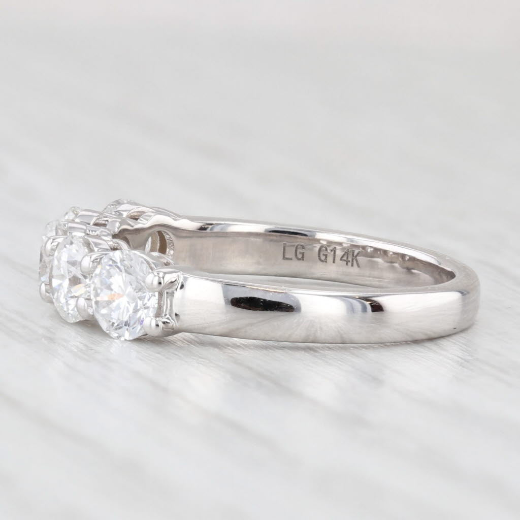 Light Gray New 1.56ctw Lab Grown Diamond Wedding Band 14k White Gold Stackable Ring Sz 6.5