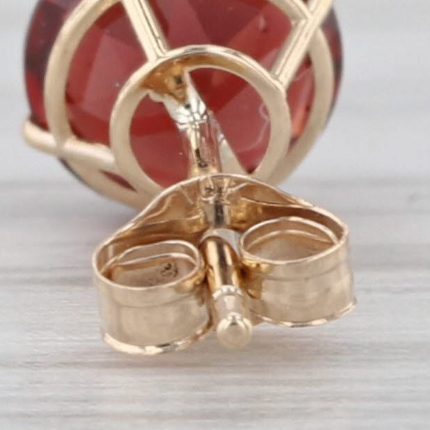 1.75ctw Garnet Stud Earrings 10k Yellow Gold Round Solitaire Studs