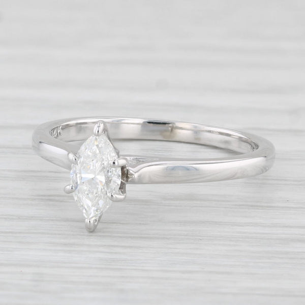 0.46ctw VS2 Marquise Diamond Solitaire Engagement Ring 14k White Gold Size 6.25