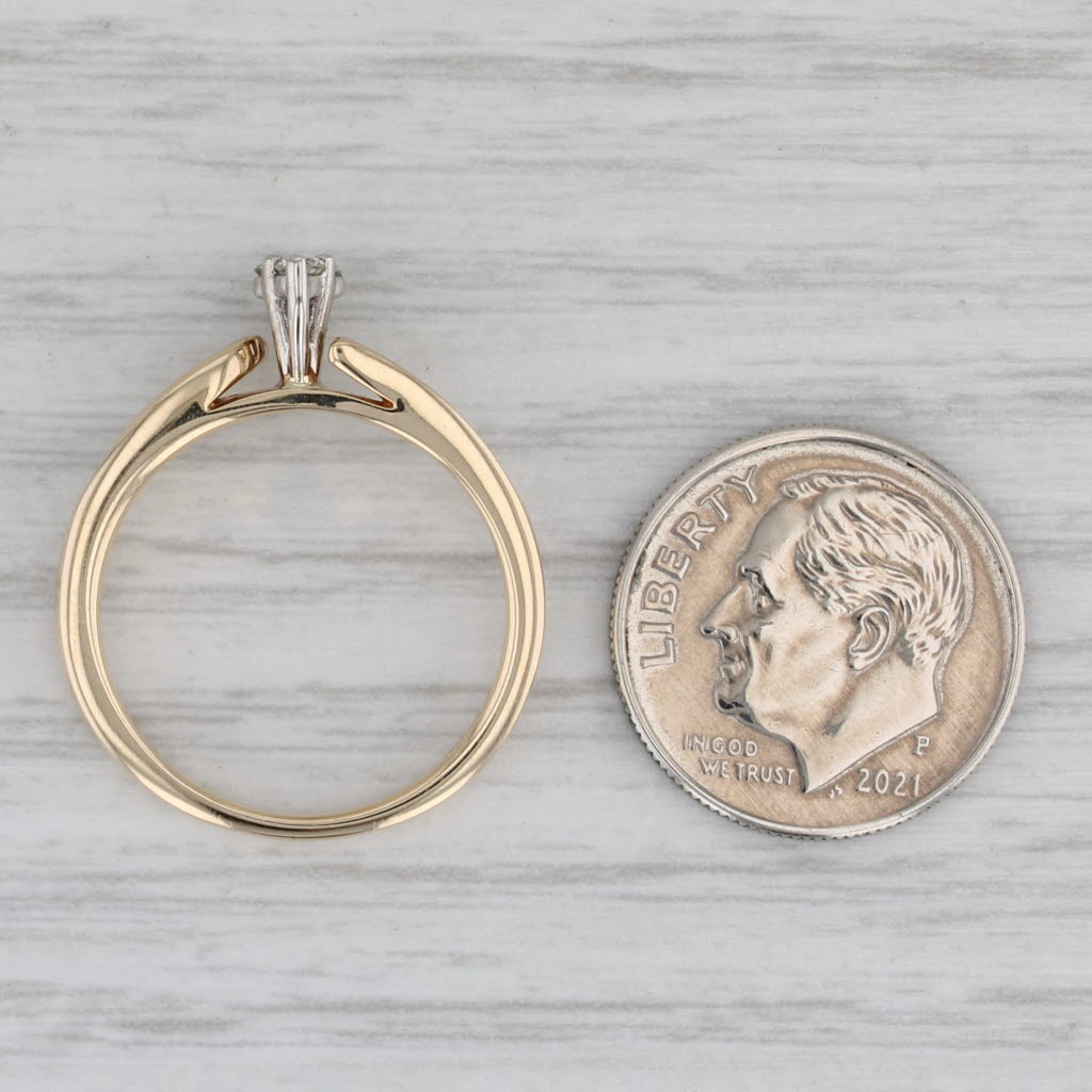 Gray 0.18ctw Diamond Cluster Engagement Ring 10k Gold Size 6.75 Marquise Bypass