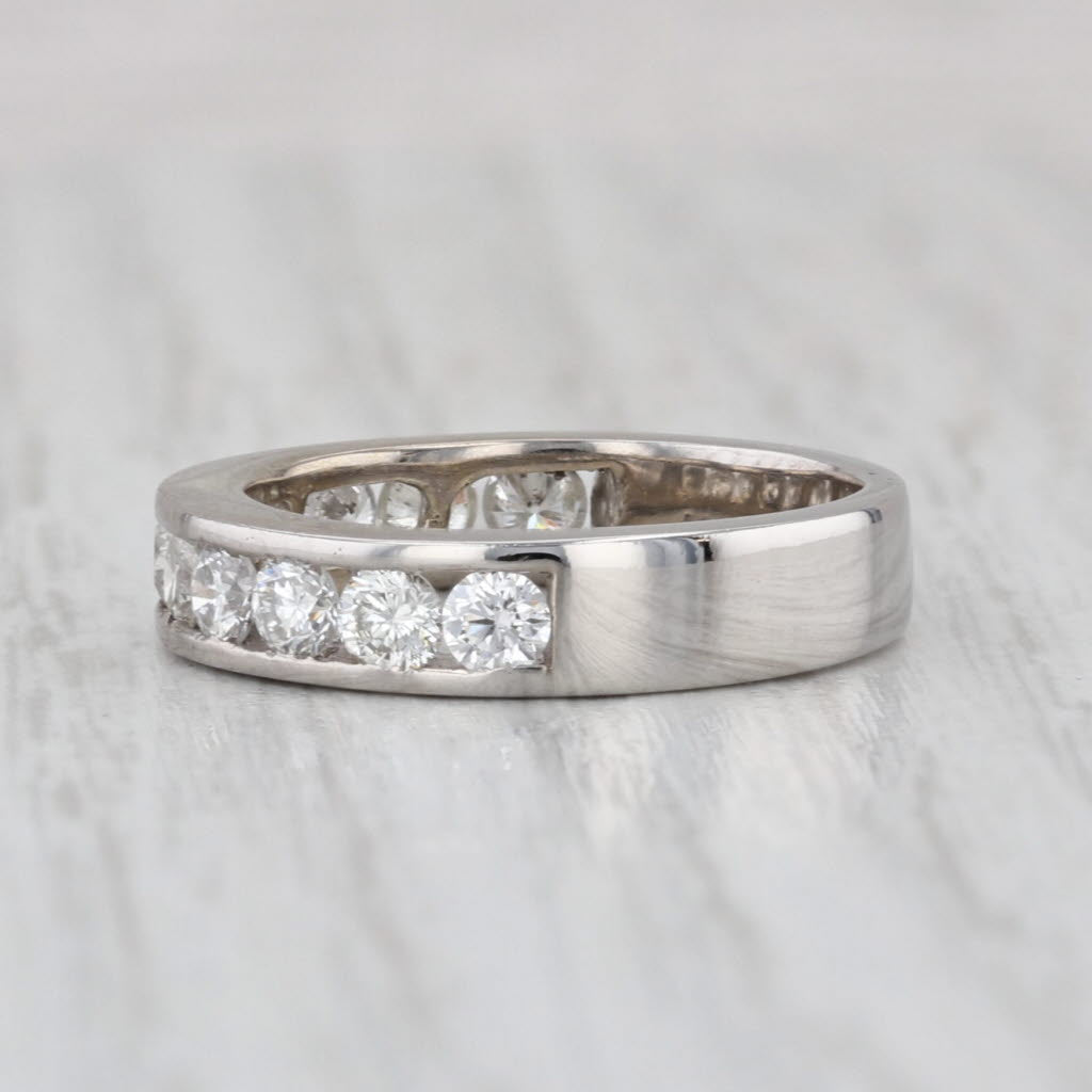 1ctw Diamond Wedding Band 14k White Gold Size 4.75-5 Stackable Anniversary Ring