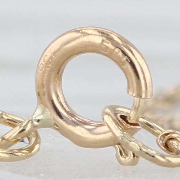 Mulitcolor Glass Bead Station Necklace 14k Yellow Gold 17" Rope Chain