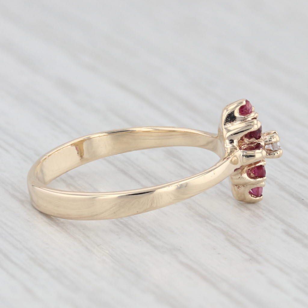 Light Gray 0.18ctw Ruby Diamond Ring 10k Yellow Gold Size 5.75