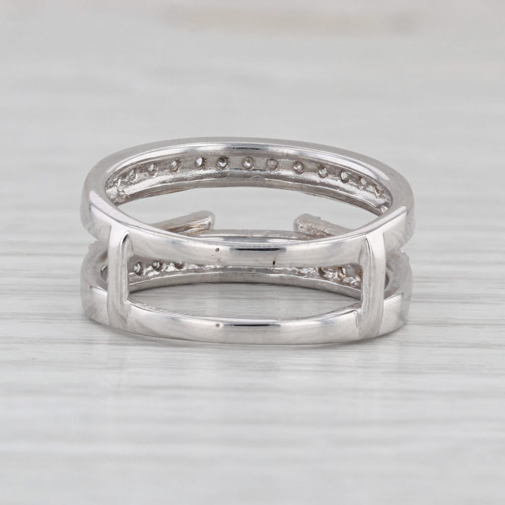 0.40ctw Diamond Enhancer Ring Jacket 14k White Gold Bridal Engagement Semi-Mount