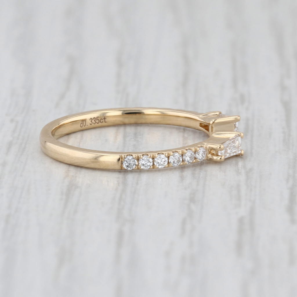 New 0.36ctw Lab Grown Diamond Band 14k Gold Stackable Ring Adjustable Size