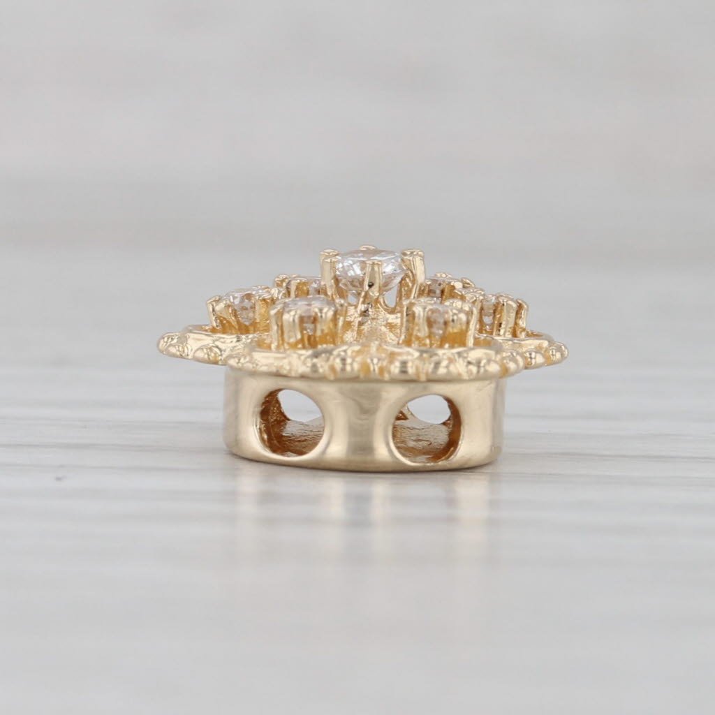 Gray 0.35ctw Diamond Flower Slide Bracelet Charm 14k Gold Richard Klein Vintage