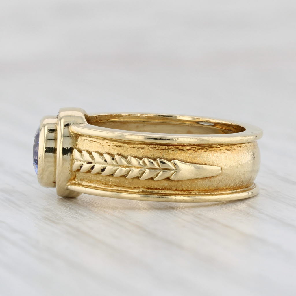 Light Gray 1.50ct Oval Tanzanite Solitaire Ring 18k Yellow Gold Size 6 Fennell Lief