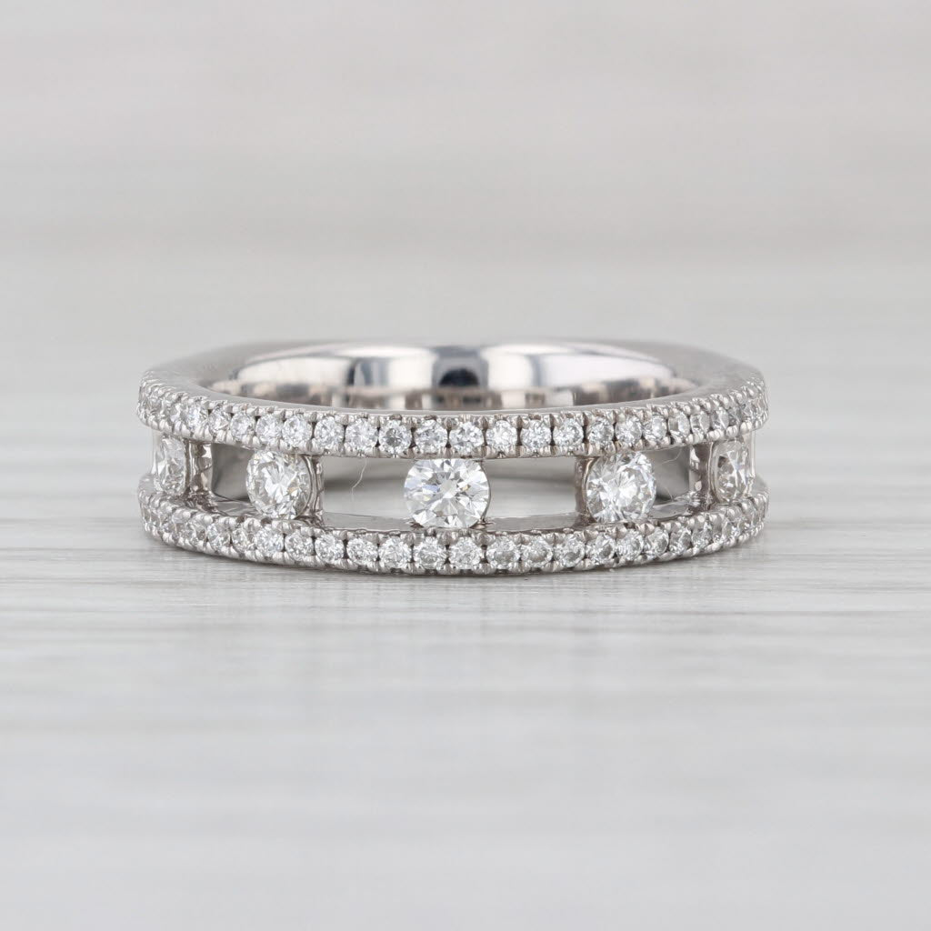 Krypell 0.63ctw Diamond Wedding Anniversary Band 18k White Gold Size 5.5 Ring