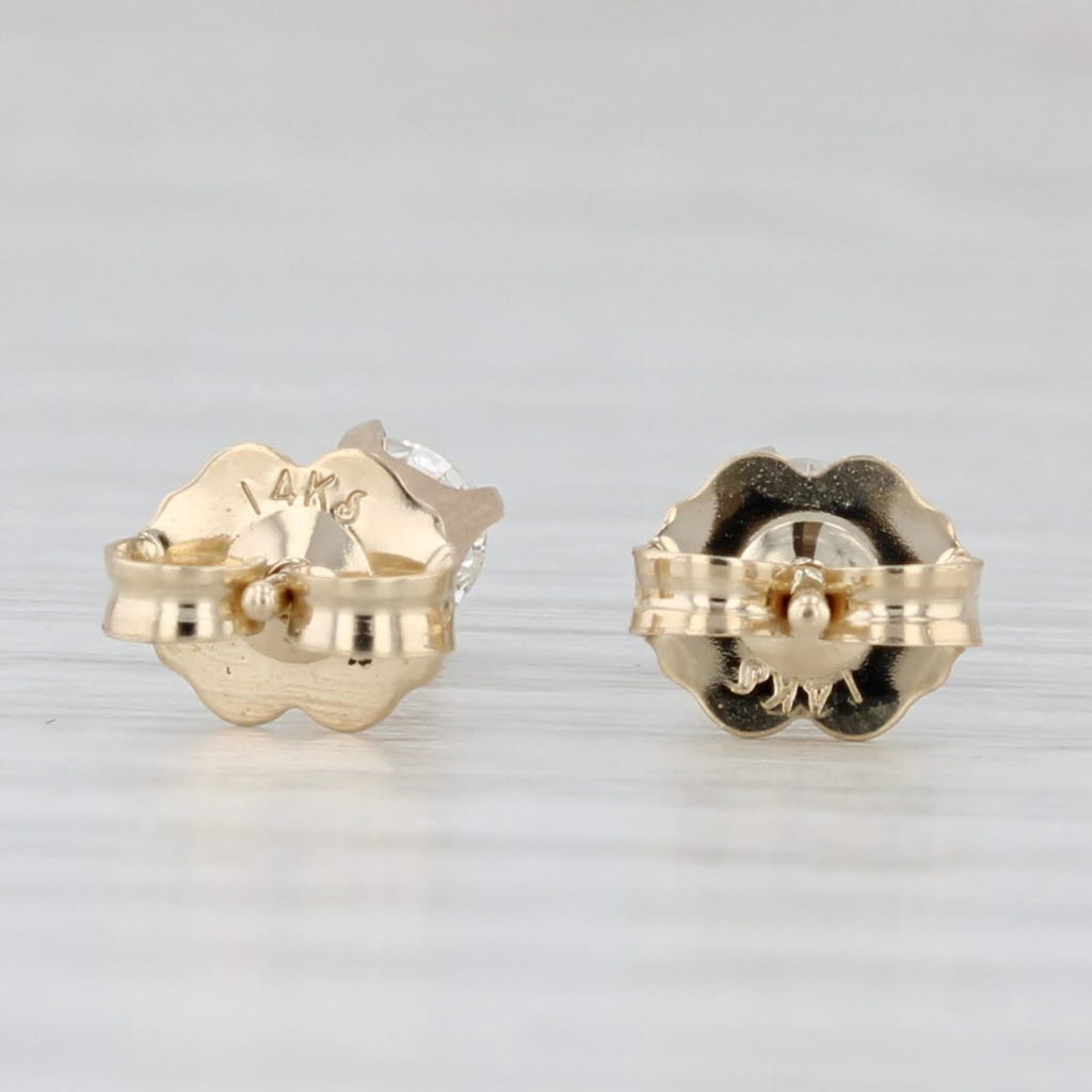 Light Gray 0.35ctw Diamond Stud Earrings 14k Yellow Gold Round Solitaire Studs