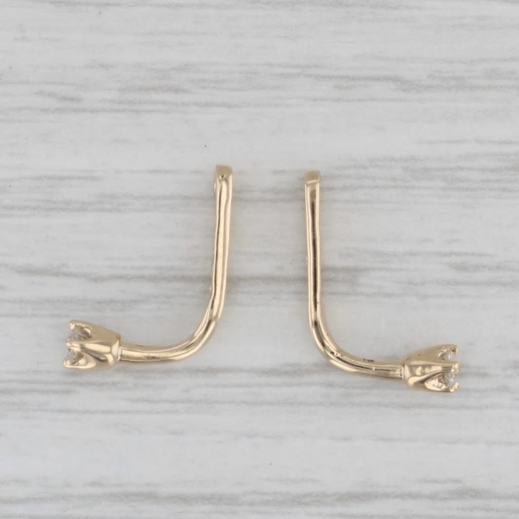 Gray Small Diamond Drop Earring Enhancers for Stud Earrings 14k Yellow Gold