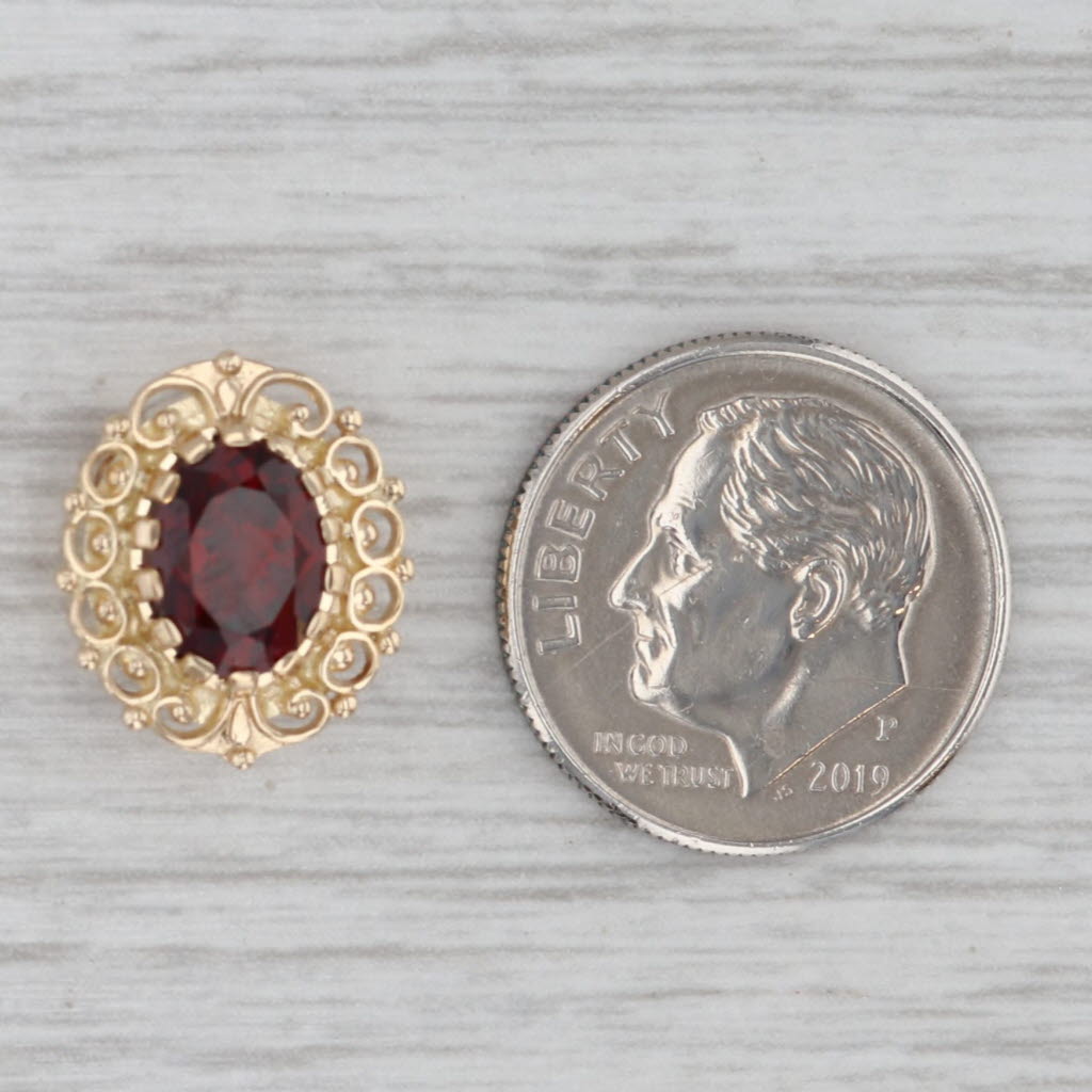 Gray Richard Glatter 1.5ct Oval Garnet Solitaire Slide Bracelet Charm 14k Yellow Gold