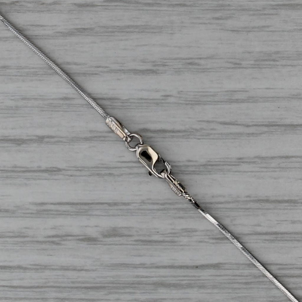 18.25" 1mm Snake Chain Necklace 14k White Gold