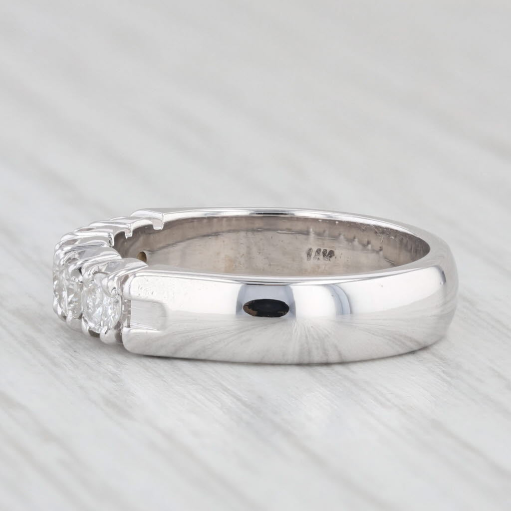 Light Gray 0.50ctw Diamond Wedding Ring 14k White Gold Size 5.75 Stackable Band