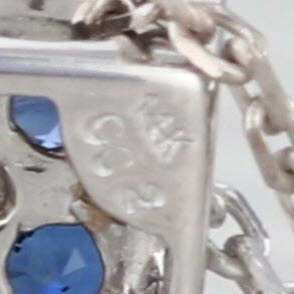 Gabriel & Co 0.27ctw Diamond Sapphire Pendant Necklace 14k White Gold 18.25"
