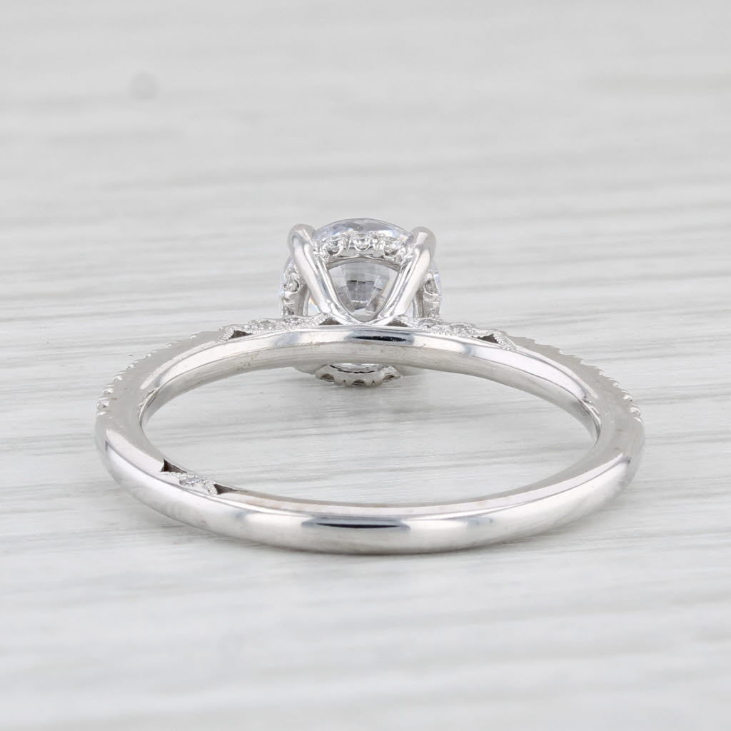 Light Gray New Tacori Semi Mount Diamond Band Engagement Ring 18k White Gold Size 6.5