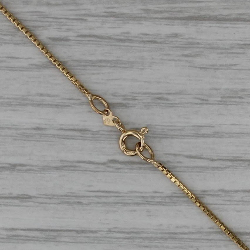 17.75" 1.1mm Box Chain Necklace 14k Yellow Gold Italian