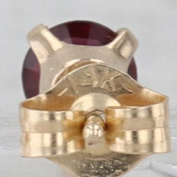 0.70ctw Round Garnet Stud Earrings 14k Yellow Gold Solitaire Studs