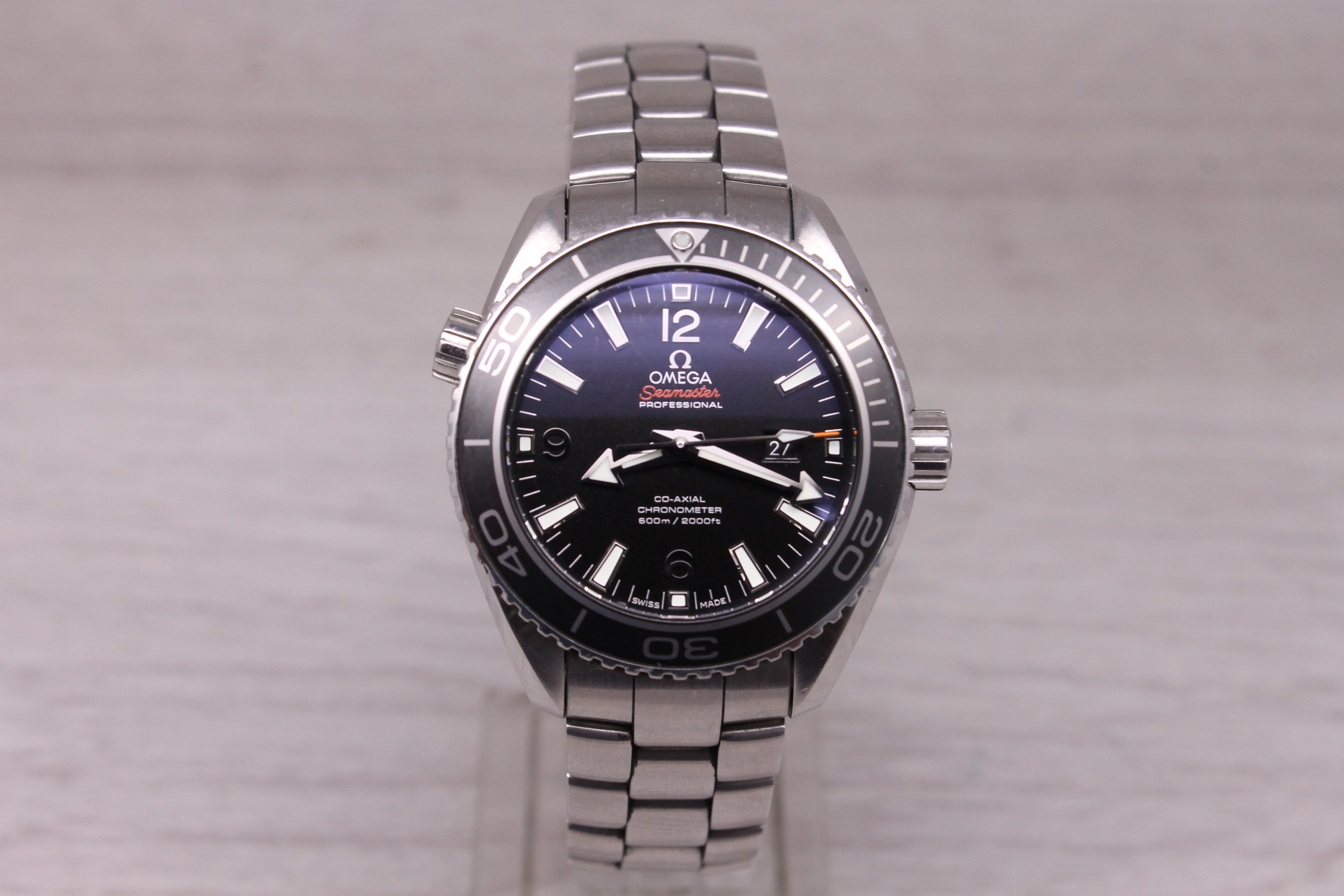 Omega Seamaster Planet Ocean Midsize 37.5mm Steel Automatic Diver Watch Box Card
