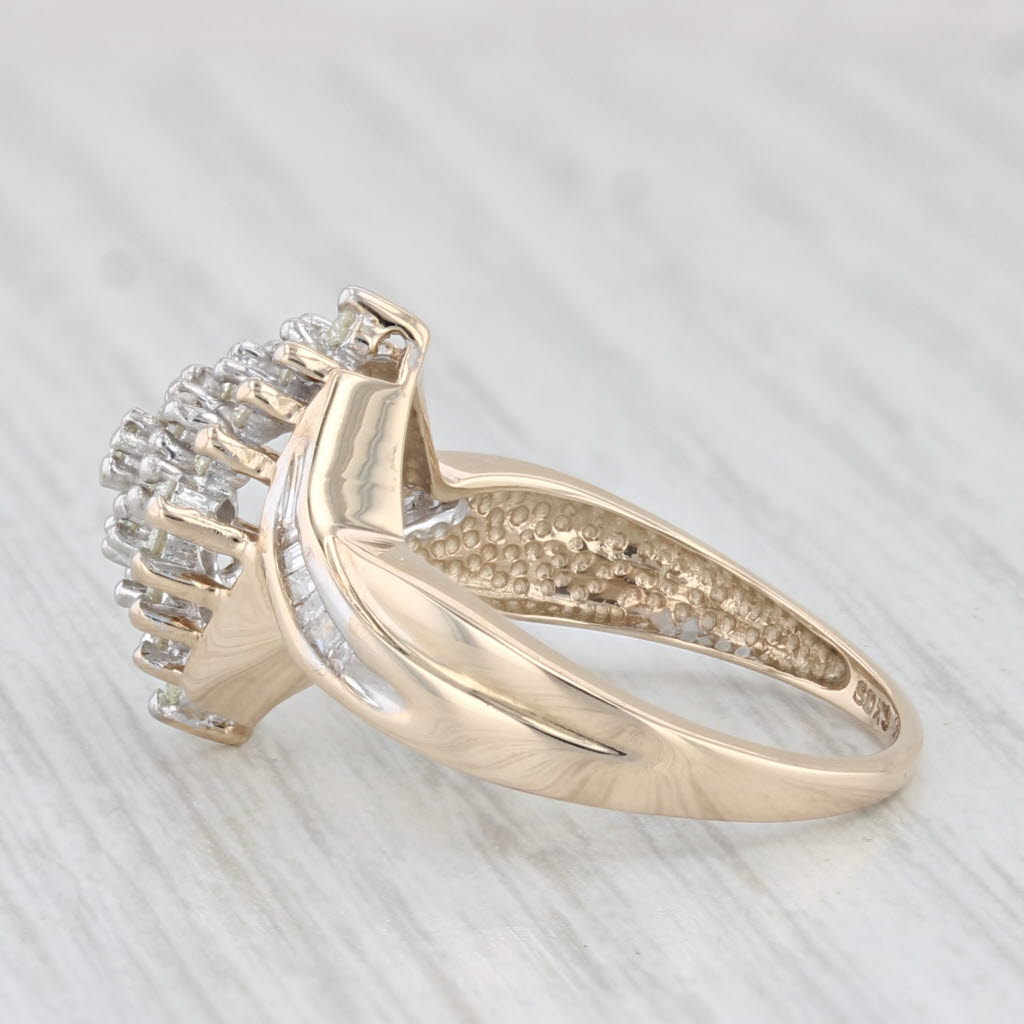 Light Gray 0.43ctw Diamond Cluster Ring 10k Yellow Gold Size 7.5