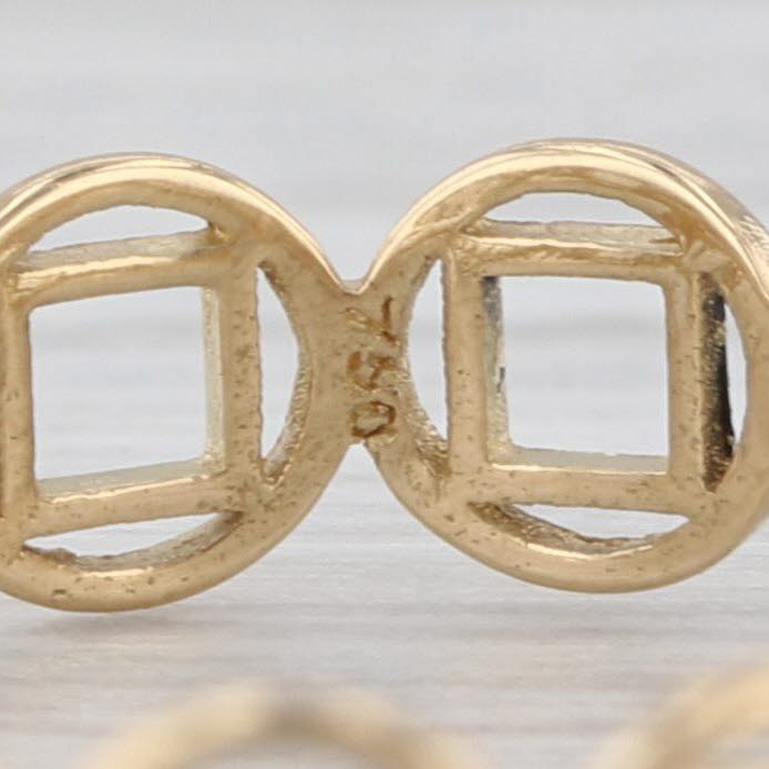 Circles & Squares Ring 18 Yellow Gold Size 9 Band Stackable