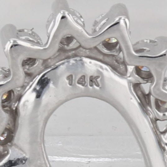 0.46ctw Diamond Open Heart Pendant 14k White Gold Small Drop