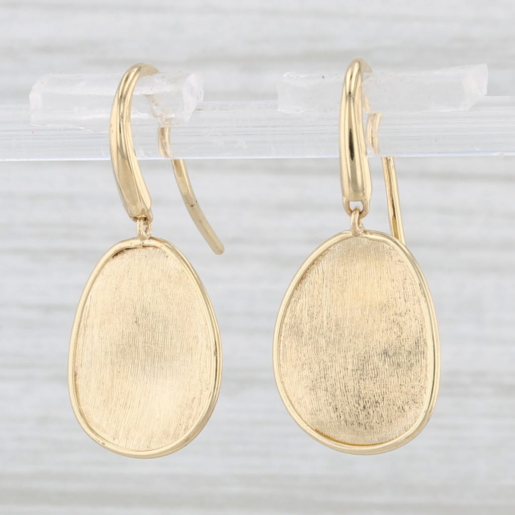 Light Gray Marco Bicego Lunaria Drop Earrings 18k Yellow Gold Hook Posts