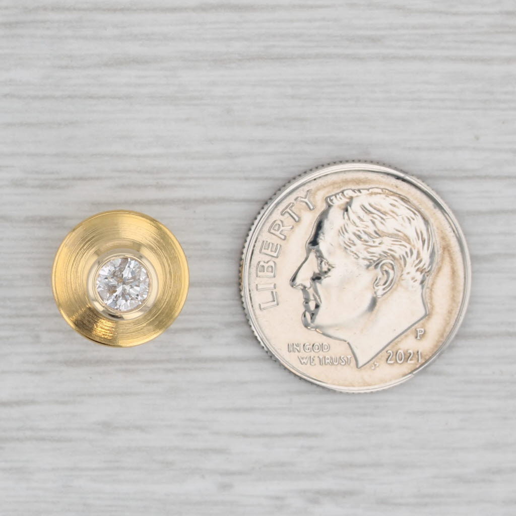 Light Gray 0.25ct Diamond Solitaire Tie Tac Pin 14k Yellow Gold