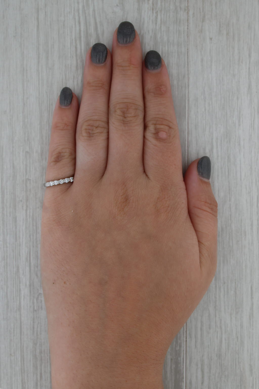 0.20ctw Diamond Wedding Band 14k White Gold Stackable Ring Size 4.75