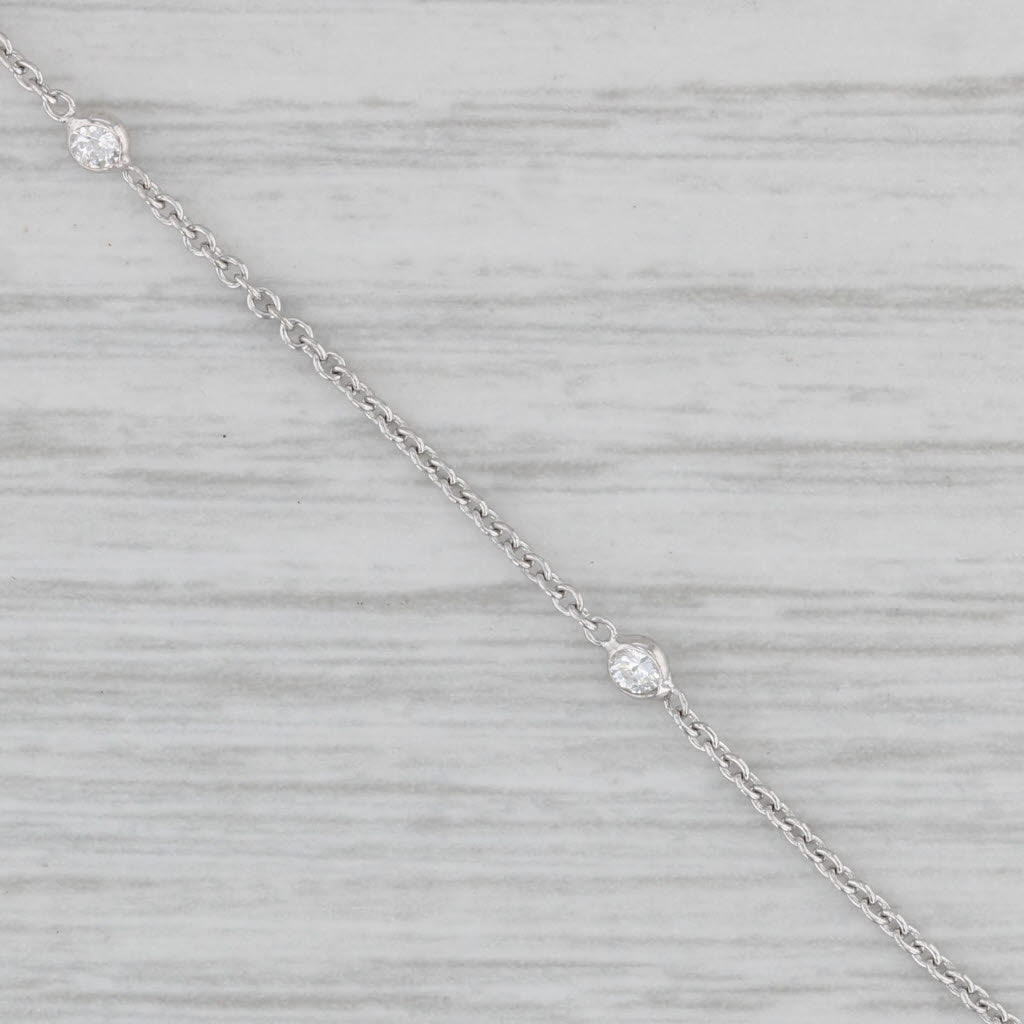 Gray New 0.16ctw Diamond By The Yard Station Bracelet 14k White Gold Adjustable Chain