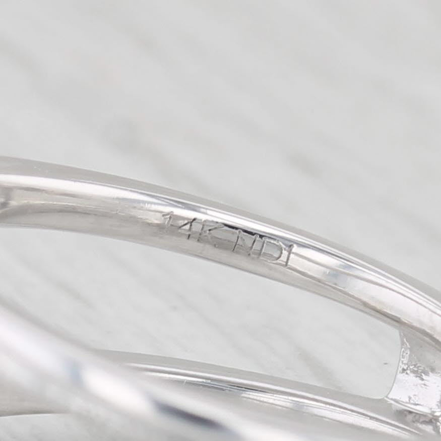 Light Gray 0.15ctw Diamond Ring Jacket Guard 14k White Gold Size 7-7.25 Bridal Wedding