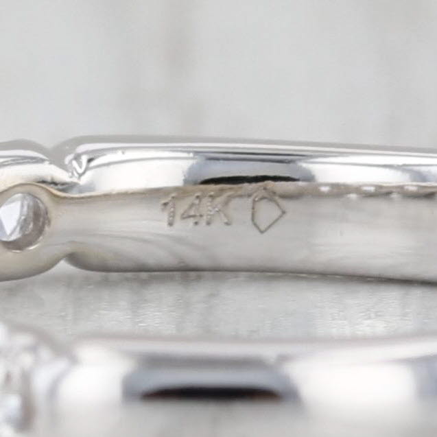 0.55ctw Diamond Wedding Band 14k White Gold Stackable Anniversary Ring