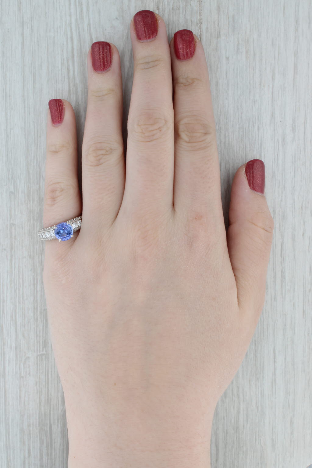 Gray 3cw Tanzanite Diamond Ring 14k White Gold Size 6.5 Engagement