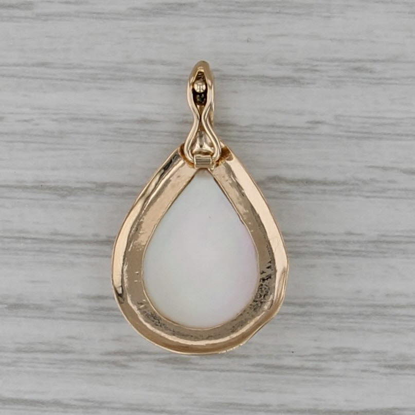 Mabe Pearl Teardrop Enhancer Pendant14k Yellow Gold Pear Solitaire Clip Bail