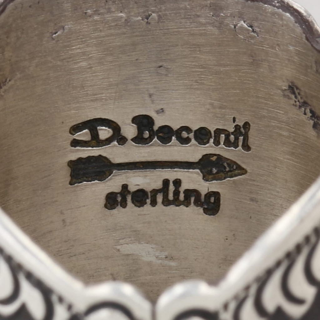 D Becenti Vintage Native American Navajo Ring Sterling Silver Size 12 Statement