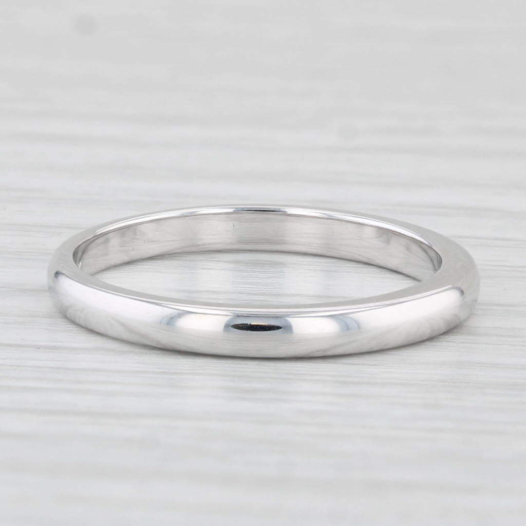 Light Gray Classic White Gold Wedding Band 14k Size 8.25 Stackable Ring