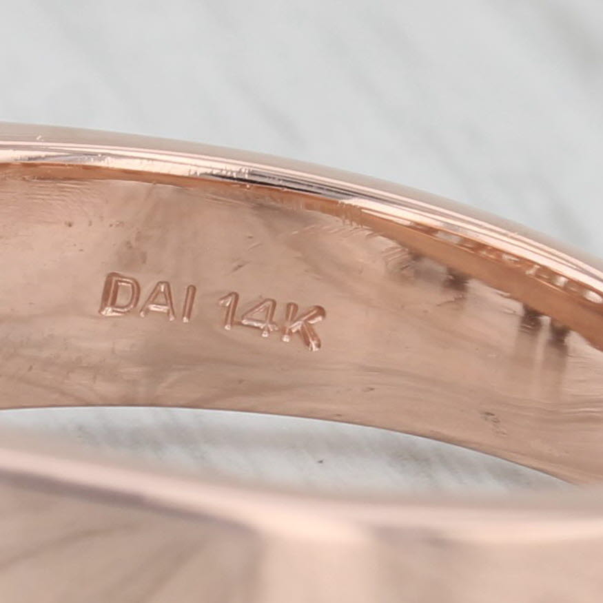 Gray 0.17ct Round Solitaire Diamond Ring 14k Rose Gold Size 11.5 Men's