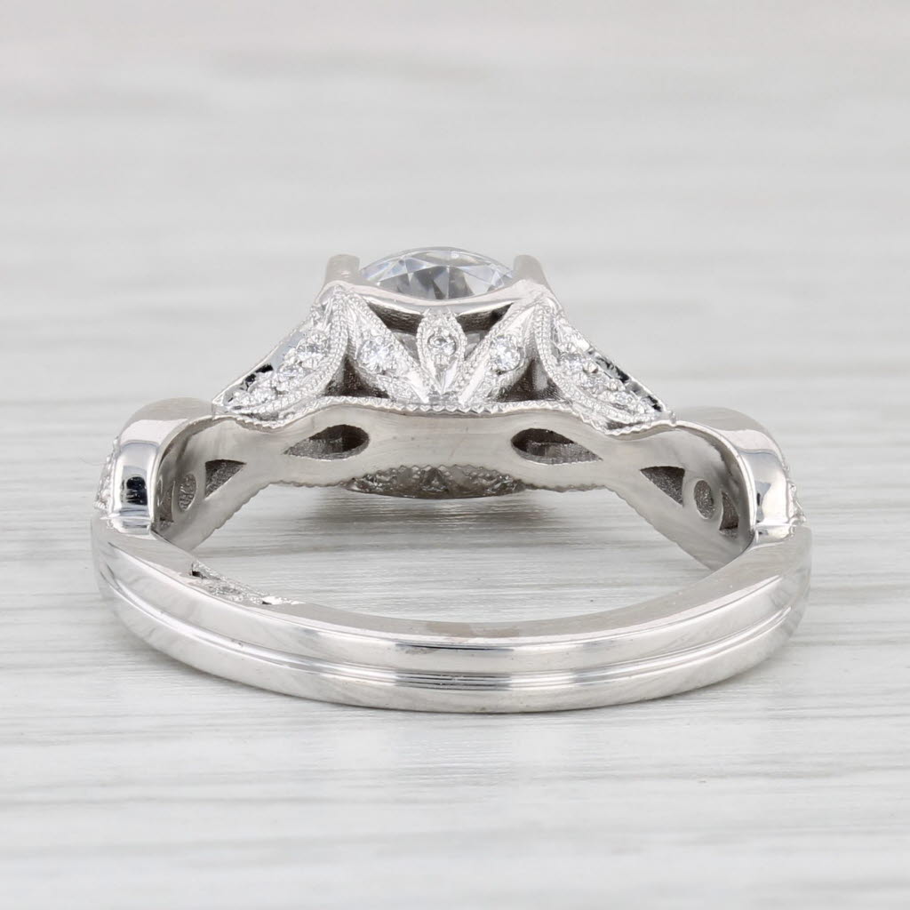 Light Gray New Engagement Ring Semi Mount Diamond 18k White Gold Certificate Sz 6.5 Tacori