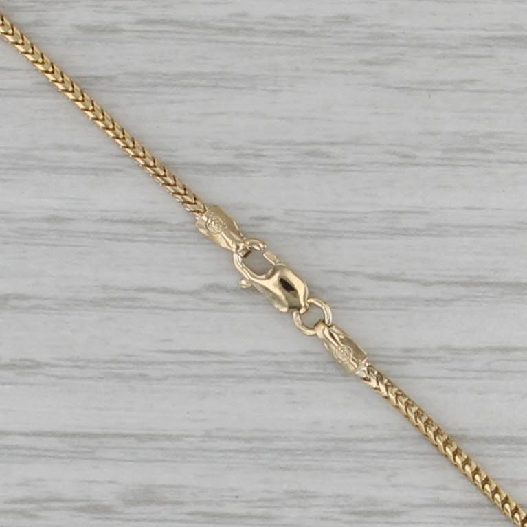 Franco Chain Necklace 16" 1.4mm 14k Yellow Gold Italian