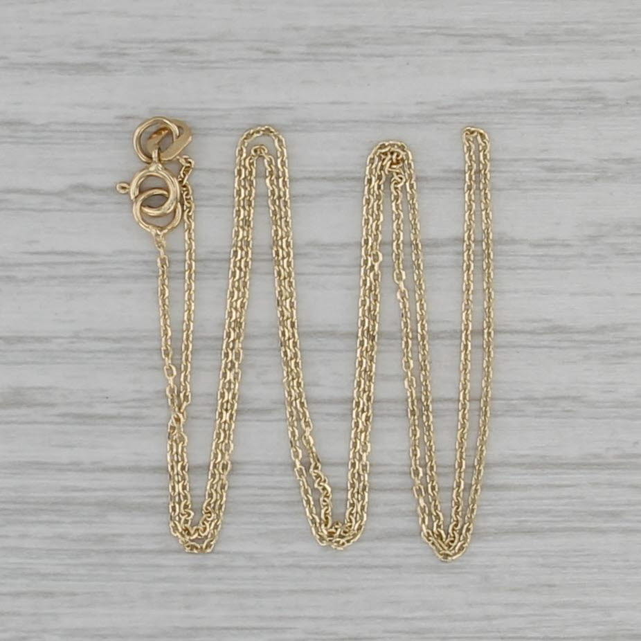 New 18" Cable Chain Necklace 14k Yellow Gold 1mm